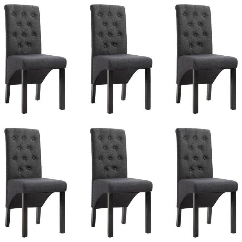 vidaXL Sillas de comedor 6 unidades de tela gris oscuro vidaXL Sillas de comedor 6 unidades de tela gris oscuro