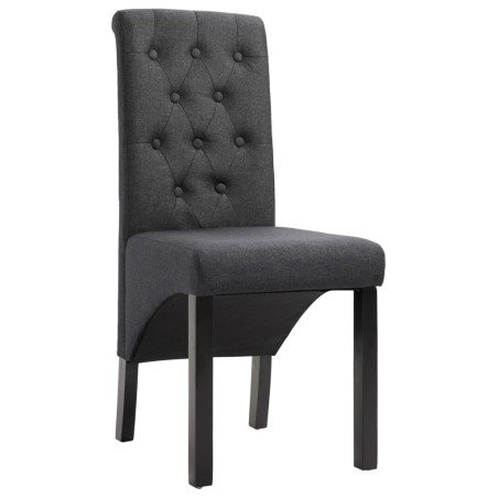 vidaXL Sillas de comedor 6 unidades de tela gris oscuro