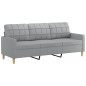 vidaXL Sofá de 3 plazas con taburete de tela gris claro 180 cm vidaXL Sofá de 3 plazas con taburete de tela gris claro 180 cm