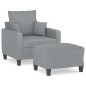 vidaXL Sillón con taburete tela gris claro 60 cm vidaXL Sillón con taburete tela gris claro 60 cm