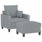 vidaXL Sillón con taburete tela gris claro 60 cm vidaXL Sillón con taburete tela gris claro 60 cm