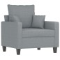 vidaXL Sillón con taburete tela gris claro 60 cm vidaXL Sillón con taburete tela gris claro 60 cm
