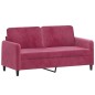 vidaXL Sofá de 2 plazas con cojines terciopelo rojo tinto 140 cm vidaXL Sofá de 2 plazas con cojines terciopelo rojo tinto 140 cm