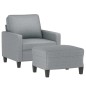 vidaXL Sillón con taburete tela gris claro 60 cm vidaXL Sillón con taburete tela gris claro 60 cm