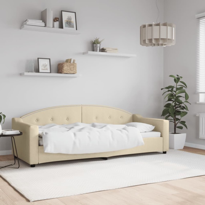 vidaXL Sofá cama tela color crema 80x200 cm vidaXL Sofá cama tela color crema 80x200 cm