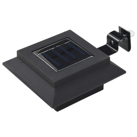 vidaXL Lámparas solares cuadradas de exterior negras 12 uds LED 12 cm