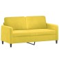 vidaXL Sofá de 2 plazas con cojines terciopelo amarillo 140 cm vidaXL Sofá de 2 plazas con cojines terciopelo amarillo 140 cm