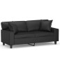 vidaXL Sofá de 2 plazas con cojines cuero sintético negro 140 cm vidaXL Sofá de 2 plazas con cojines cuero sintético negro 140 cm