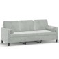 vidaXL Sofá de 3 plazas con cojines terciopelo gris claro 180 cm vidaXL Sofá de 3 plazas con cojines terciopelo gris claro 180 cm