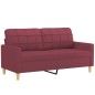vidaXL Sofá de 2 plazas con cojines tela rojo tinto 140 cm vidaXL Sofá de 2 plazas con cojines tela rojo tinto 140 cm
