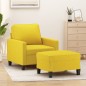 vidaXL Sillón con taburete tela amarillo claro 60 cm vidaXL Sillón con taburete tela amarillo claro 60 cm