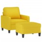 vidaXL Sillón con taburete tela amarillo claro 60 cm vidaXL Sillón con taburete tela amarillo claro 60 cm