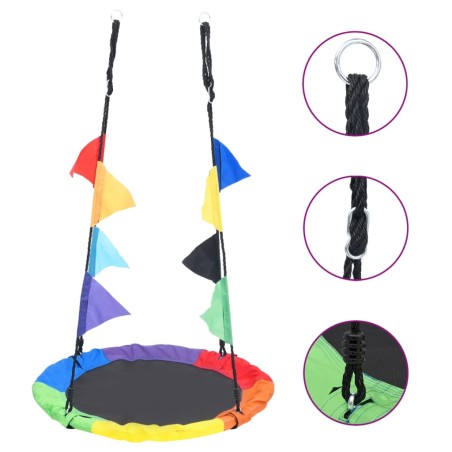 vidaXL Columpio arco iris con banderines 100 cm