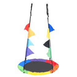 vidaXL Columpio arco iris con banderines 100 cm