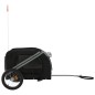 vidaXL Remolque bicicleta para mascotas hierro tela Oxford negro gris vidaXL Remolque bicicleta para mascotas hierro tela Oxford negro gris