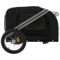 vidaXL Remolque bicicleta para mascotas hierro tela Oxford negro gris vidaXL Remolque bicicleta para mascotas hierro tela Oxford negro gris