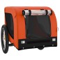 vidaXL Remolque de bicicleta mascotas hierro tela Oxford naranja negro