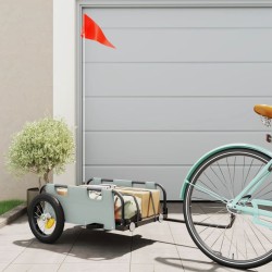 vidaXL Remolque para bicicletas hierro y tela Oxford gris