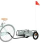 vidaXL Remolque para bicicletas hierro y tela Oxford gris vidaXL Remolque para bicicletas hierro y tela Oxford gris