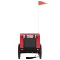 vidaXL Remolque de bicicleta mascotas hierro tela Oxford rojo negro vidaXL Remolque de bicicleta mascotas hierro tela Oxford rojo negro