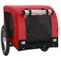 vidaXL Remolque de bicicleta mascotas hierro tela Oxford rojo negro vidaXL Remolque de bicicleta mascotas hierro tela Oxford rojo negro