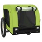 vidaXL Remolque de bicicleta mascotas hierro tela Oxford verde negro