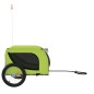 vidaXL Remolque de bicicleta mascotas hierro tela Oxford verde negro