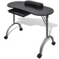 vidaXL Mesa de manicura plegable con ruedas negra vidaXL Mesa de manicura plegable con ruedas negra