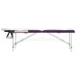 vidaXL Camilla de masaje plegable 2 zonas aluminio blanco y morado