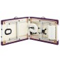 vidaXL Camilla de masaje plegable 2 zonas aluminio blanco y morado