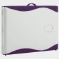 vidaXL Camilla de masaje plegable 2 zonas aluminio blanco y morado