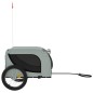 vidaXL Remolque de bicicleta mascotas hierro tela Oxford gris negro vidaXL Remolque de bicicleta mascotas hierro tela Oxford gris negro