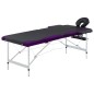 vidaXL Camilla de masaje plegable 2 zonas aluminio negro y morado vidaXL Camilla de masaje plegable 2 zonas aluminio negro y morado