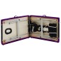 vidaXL Camilla de masaje plegable 2 zonas aluminio negro y morado vidaXL Camilla de masaje plegable 2 zonas aluminio negro y morado