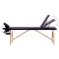 vidaXL Camilla de masaje plegable 3 zonas madera morado