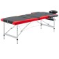 vidaXL Camilla de masaje plegable 3 zonas aluminio negro y rojo vidaXL Camilla de masaje plegable 3 zonas aluminio negro y rojo