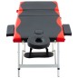 vidaXL Camilla de masaje plegable 3 zonas aluminio negro y rojo vidaXL Camilla de masaje plegable 3 zonas aluminio negro y rojo