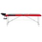 vidaXL Camilla de masaje plegable 3 zonas aluminio negro y rojo vidaXL Camilla de masaje plegable 3 zonas aluminio negro y rojo