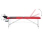 vidaXL Camilla de masaje plegable 3 zonas aluminio negro y rojo vidaXL Camilla de masaje plegable 3 zonas aluminio negro y rojo