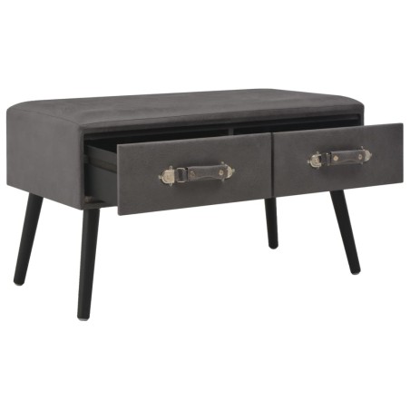 vidaXL Banco con cajones cuero sintético gris 80 cm