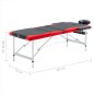 vidaXL Camilla de masaje plegable 3 zonas aluminio negro y rojo vidaXL Camilla de masaje plegable 3 zonas aluminio negro y rojo
