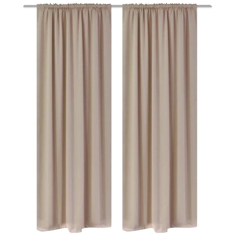 2 cortinas oscuras con jaretas blanco crema blackout 135 x 245 cm 2 cortinas oscuras con jaretas blanco crema blackout 135 x 245 cm