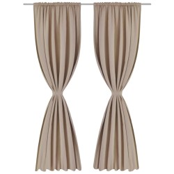 2 cortinas oscuras con jaretas blanco crema blackout 135 x 245 cm