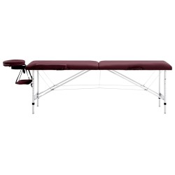 vidaXL Camilla de masaje plegable 2 zonas aluminio morado