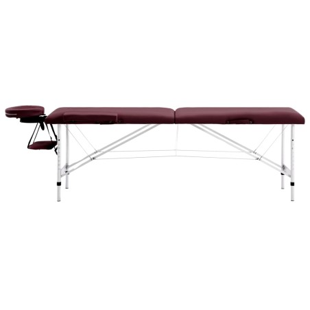 vidaXL Camilla de masaje plegable 2 zonas aluminio morado