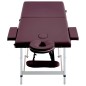 vidaXL Camilla de masaje plegable 2 zonas aluminio morado vidaXL Camilla de masaje plegable 2 zonas aluminio morado