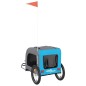 vidaXL Remolque de bicicleta mascotas hierro tela Oxford azul gris vidaXL Remolque de bicicleta mascotas hierro tela Oxford azul gris