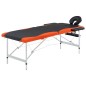 vidaXL Camilla de masaje plegable 2 zonas aluminio negro y naranja