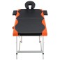 vidaXL Camilla de masaje plegable 2 zonas aluminio negro y naranja