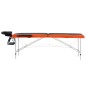 vidaXL Camilla de masaje plegable 2 zonas aluminio negro y naranja